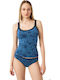 Fimelle Women's T-Shirt with Spaghetti Strap Blue