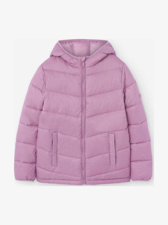 Παιδικό Καπιτονέ Μπουφάν με Κουκούλα Light Purple
