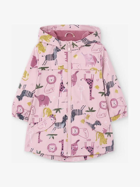 Wasserdichte Kinder Trenchcoat Kurze mit Futter & Kapuze Light Pink