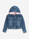 Kids' Denim Jacket with Lining & Hood Blue