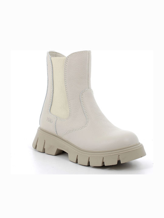 Kids Anatomic Leather Beige Boots with Zipper