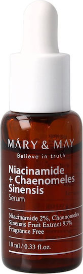 Mary&may Niacinamid + Chaenomeles Sinensis Serum 10ml Gesichtserum Niacinamid Mini Größe