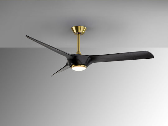 Alisios Ανεμιστήρας Οροφής 152cm με Φως Μαύρος / Μπρούτζινος