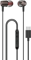 Dudao X1prot In-ear Handsfree Headphones with Connector USB-C Black