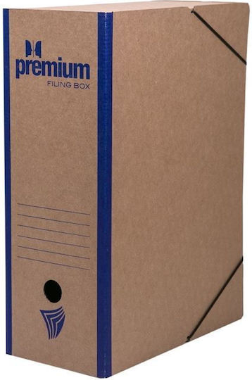Premium Кутия за файлове с ластик 36x12x26см. Син 1бр