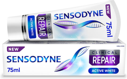 Sensodyne Clinical Repair Active White Toothpaste for Whitening & Sensitive Teeth 75ml