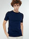 Kurzarm Herrenbluse Dunkelblau