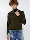 Langarm-Pullover Olive