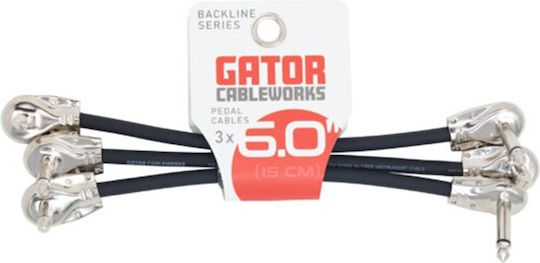 Gator Kabel 6,3mm Stecker - 6,3mm Stecker 0.15m 3Stück (GCWB-INS-6INRA3PK)