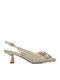 Leder Pumps mit Riemchen Goldene