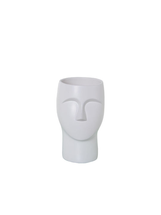 Vase Alexandra House Living White Ceramic Face 12 X 12 X 22 Cm