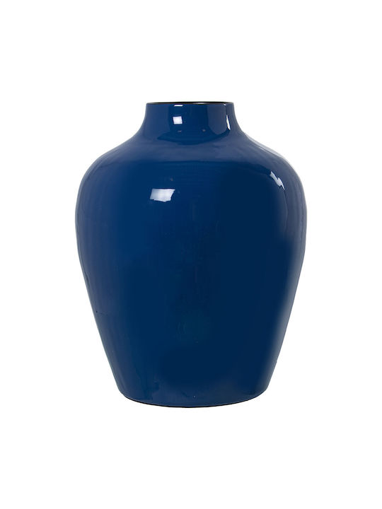 Vase Alexandra House Living Dark Blue Metal 21 X 21 X 26 Cm