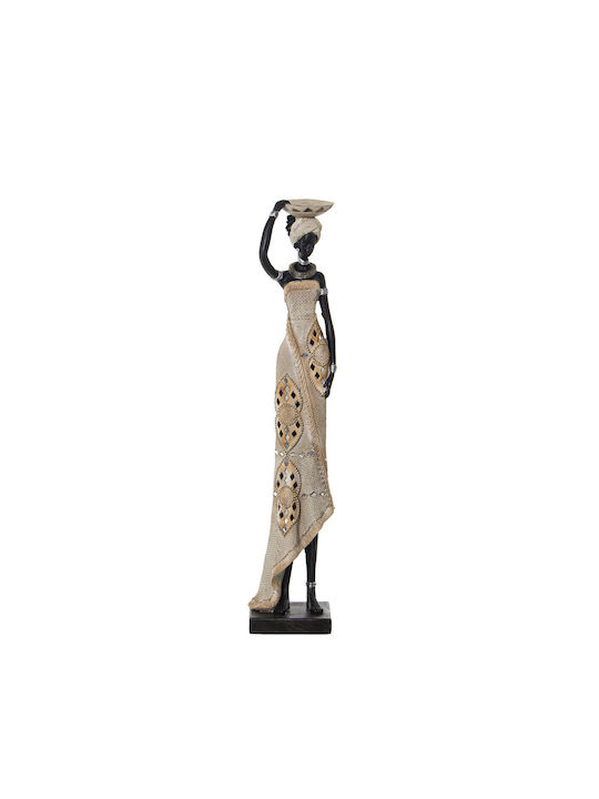 Figurină Decorativă Alexandra House Living Femeie Africană Argintie din Plastic 12 X 14 X 53 Cm