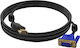 Schwarzes HDMI-Männlich zu VGA-Männlich Kabel 15 Pins 1,8m Audio-Video-Übertragung