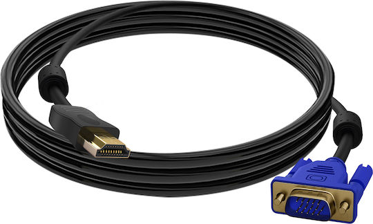 Schwarzes HDMI-Männlich zu VGA-Männlich Kabel 15 Pins 1,8m Audio-Video-Übertragung