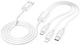 Hoco Regular USB to Lightning / Type-C / micro USB Cable 2A Λευκό 1m HOCOX76W