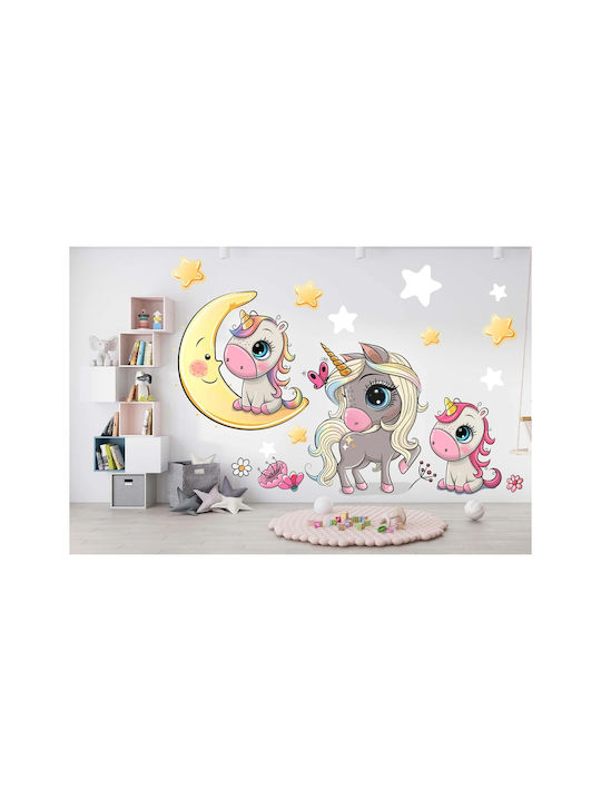 Autocolante pentru copii Unicorni colorati Poveste de basm Decor pentru copii 60x120