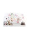 Kinder Wandsticker Rosa Hasen Ballon Wolken Schmetterlinge 60x120