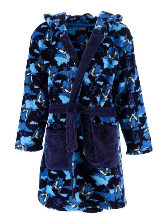 Superheroes Kids Robe Winter Fleece Navy