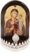Lampa Icoană Electrică Fecioara Maria-Iisus Lemn Mică 12x9x18cm 1 Bucată