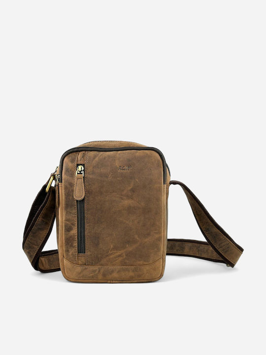 RCM Leder Herrentasche Schulter / Crossbody Braun