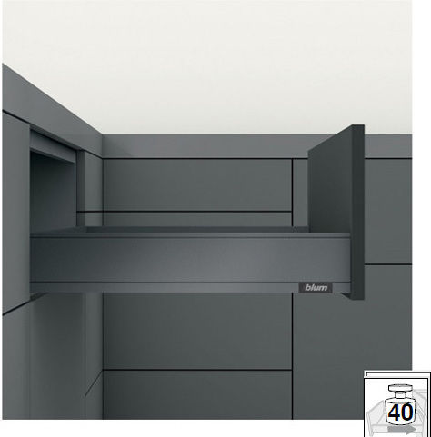 Blum Legrabox N Metall-Schubladenseiten Höhe 8cm Tiefe 50cm Anthrazit