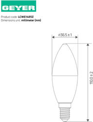 Geyer LED 8.5W E14 Θερμό Λευκό