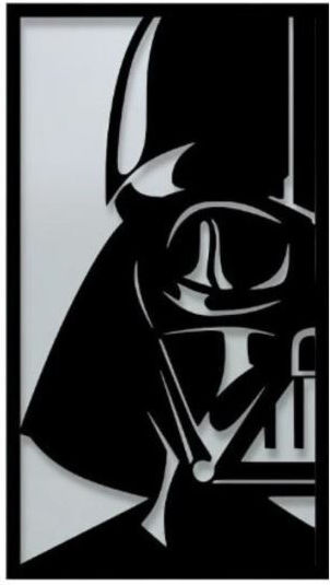Krodesign Kro-1068 Metall Wanddekoration Darth Vader 55 cm Länge Schwarz 1,5 mm Dicke