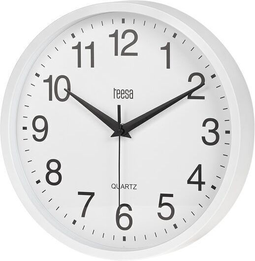 Teesa Ρολόι Τοίχου Πλαστικό Λευκό Ø25cm