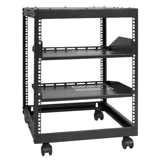 Vevor 12u Floor Metal Rack 585 X 510 X 626 Mm Adjustable Depth 23-40 Inch