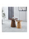 Round Side Coffee Table Tango Wooden Brown W60xL60xH48cm