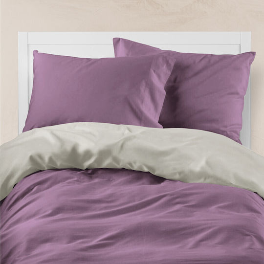 Borea Duvet Cover Cotton Single 160x240 Dark Purple-Grey