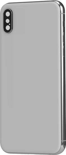 Clappio Frame + Battery Cover Iphone X Silver Rear Window Light Grey