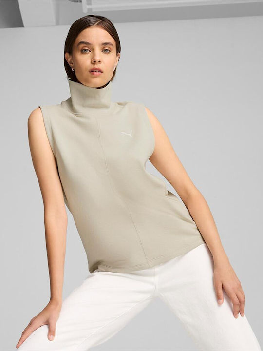 PUMA Γυναικεία Μπλούζα Αμάνικη Ζιβάγκο Μπεζ