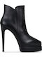 Leder Stiefeletten Damen Schwarz