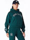 New York Yankees Cropped Women's Sweatshirt Hooded Dark Green