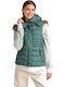 Women's Short Puffer Jacket for Winter Green