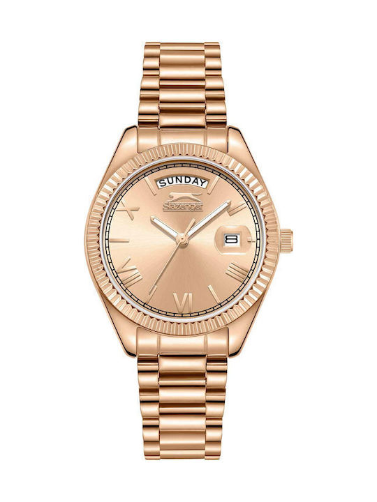 Slazenger Women's Watch with Pink Gold Metal Br...
