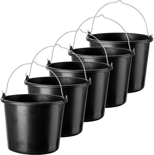 Kadax Plastic Construction Utility Bucket 5l Pack 5