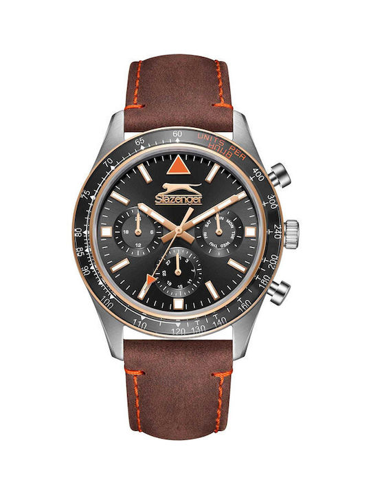 Slazenger Watch Battery with Brown Leather Strap