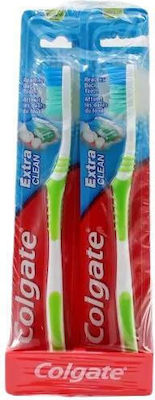 Colgate Extra Clean Manual Toothbrush Green 2pcs