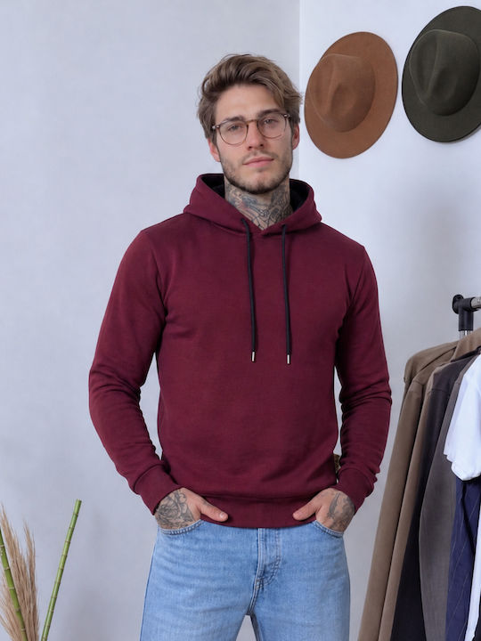 Panda Clothing Sweatshirt with Hood Burgundy