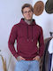 Sweatshirt with Hood Burgundy