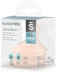 Suavinex Zero Silicone Baby Bottle Teats Slow Flow for 0+ months 2pcs