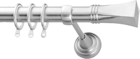 Metallisch Vorhangstange Eco Elegant Doppel mit Stange Φ25mm 120cm Nickel Satin