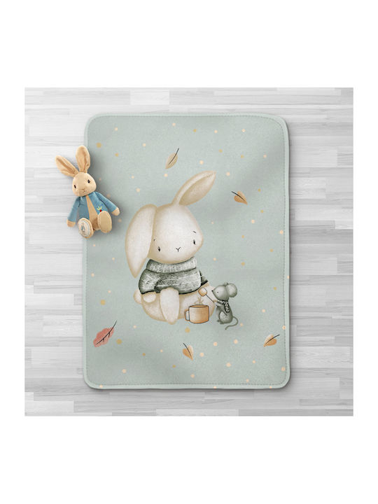 Borea Blanket Cot Bunny Green Pistachio 100x140cm