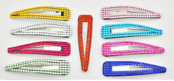 Metal Snap Hair Clip 11.5cm Decorated with Rhin...