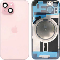 Πίσω Γυαλί Ατσάλινη Πλάκα Μαγνήτες Magsafe & Camera Lens Iphone 15 Plus Pink