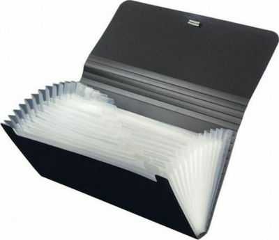 Clipboard with Spring Accordion for Paper A4 Black 1pcs