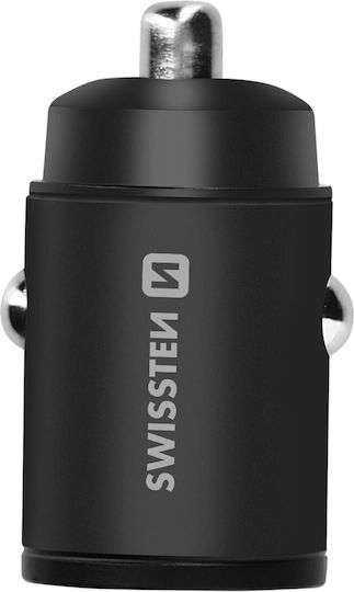Auto-Ladegerät 30W Dual USB-C Port Power Delivery Kompakt Swissten Schwarz